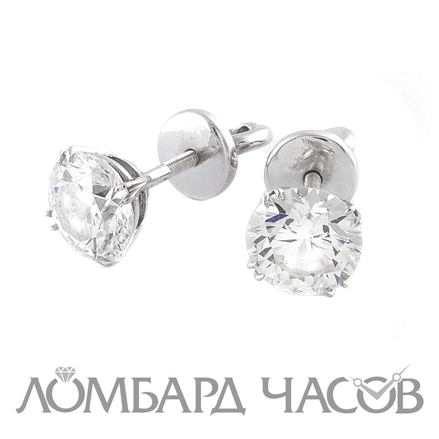 Серьги No name Пусеты по 1,62ct F/SI2 МГУ