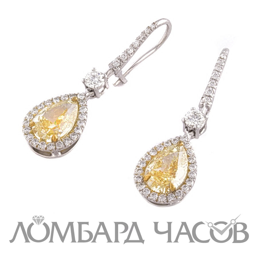 Серьги No name  с 2,20/2.01ct FLY/VVS1 GIA