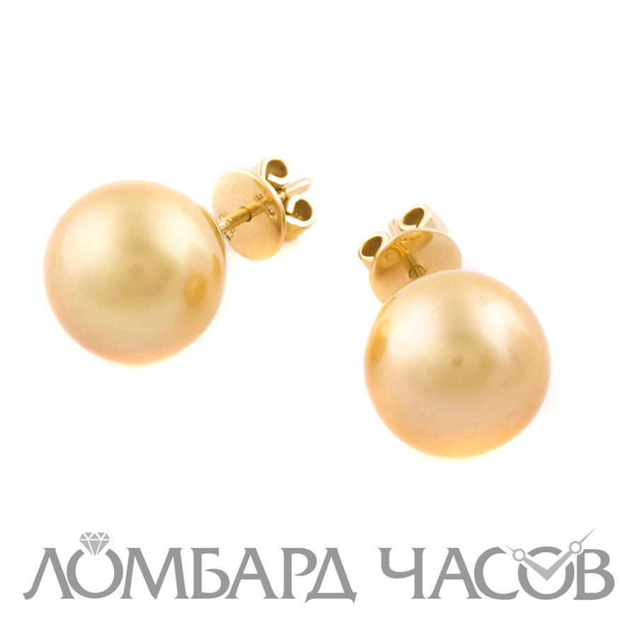 Серьги No name  с жемчугом южных морей 13 мм