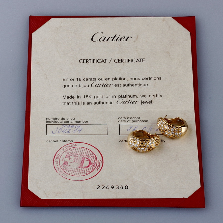 Ювелирное изделие Cartier  
серьги с бриллиантами