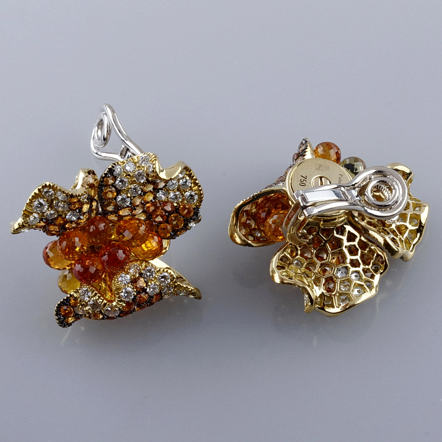 Ювелирное изделие Palmiero  Jewelleri Design серьги с бриллиантами и сапфирами