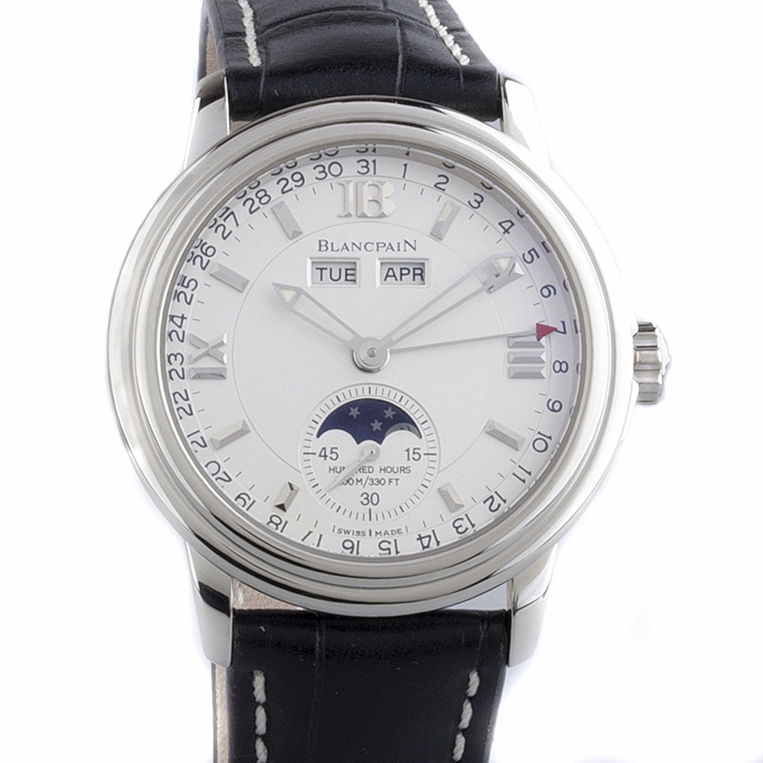 Швейцарские часы Blancpain  "Leman Moon Phase Complete Calendar" White Gold 38 mm