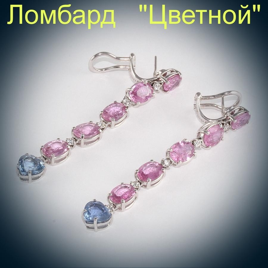 Ювелирное изделие Antonini  серьги с сапфирами и бриллиантами