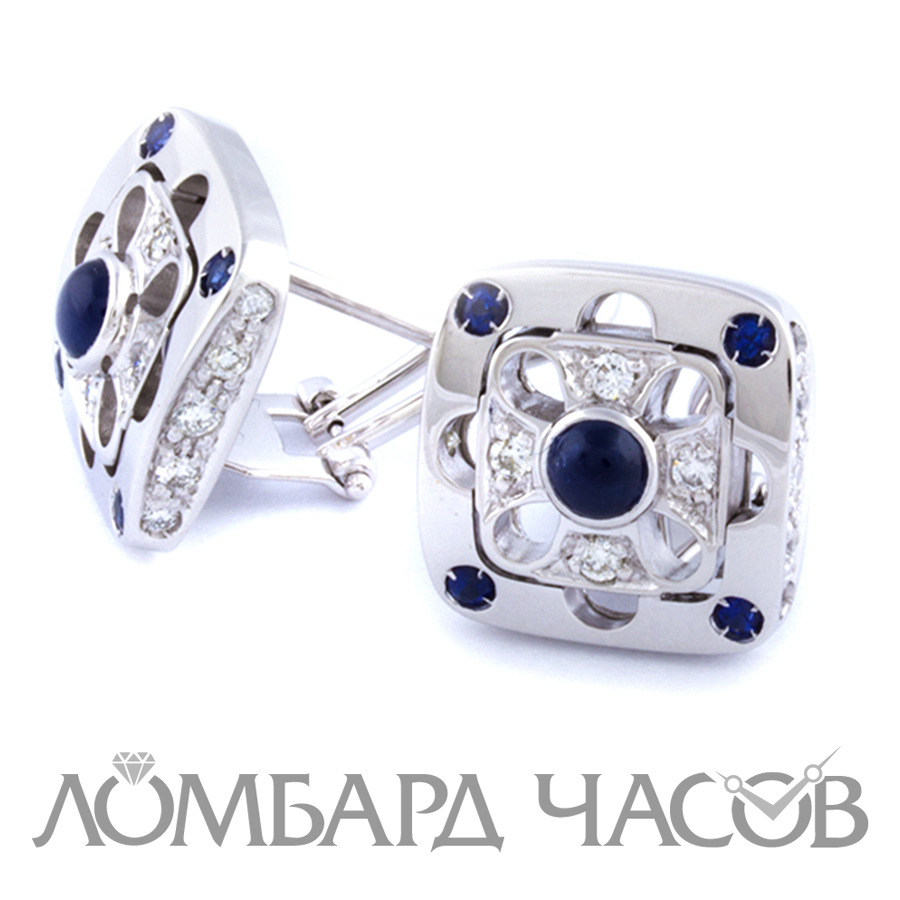 Ювелирное изделие Zancan  серьги с бриллиантами и сапфирами