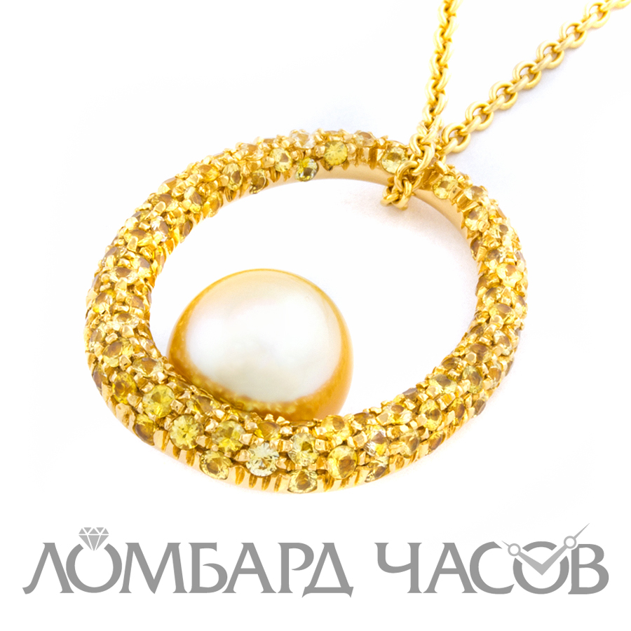 Ювелирное изделие Mikimoto  подвеска 
с жемчугом и сапфирами