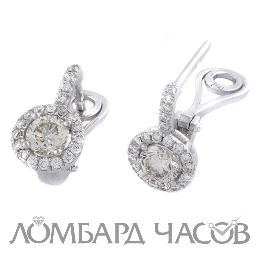 Ювелирное изделие No name Серьги с бриллиантами по 0.50 ct
