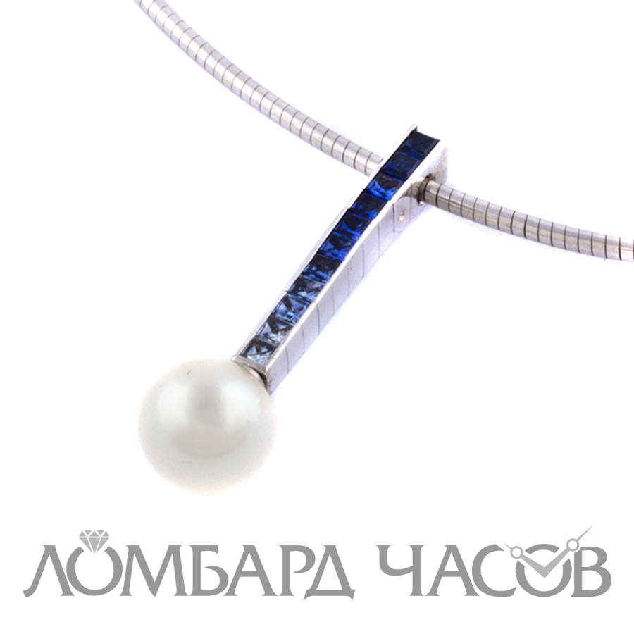 Ювелирное изделие Mikimoto  
подвеска с сапфирами
