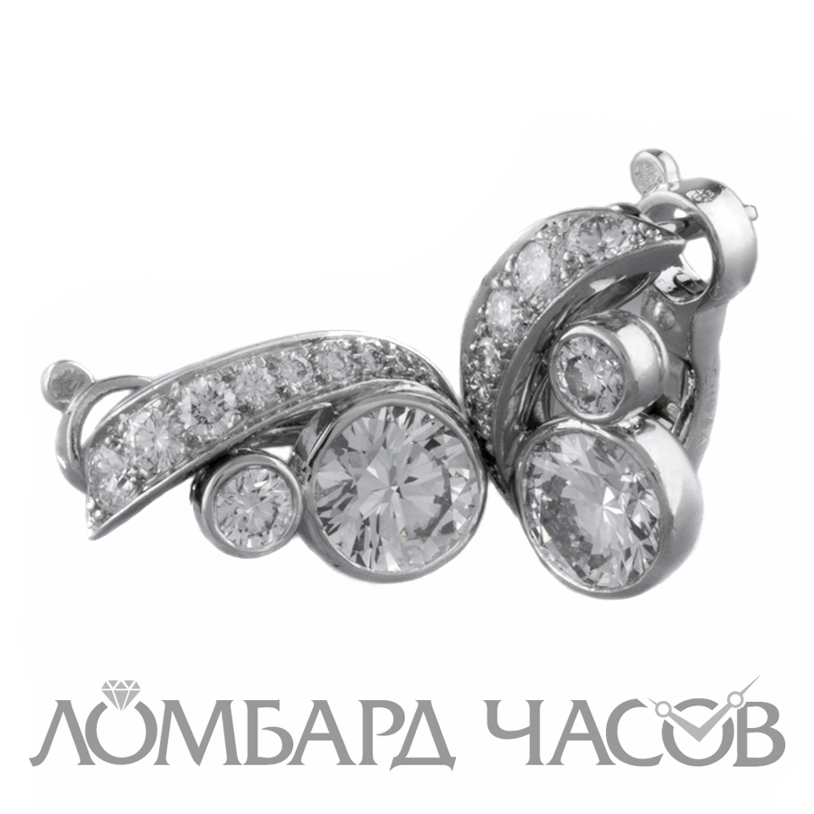 Ювелирное изделие Cartier  
серьги с бриллиантами по 1.10 ct