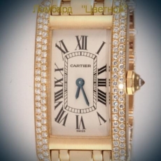 Швейцарские часы Cartier  Tank Americaine Lady's Gold with Diamond