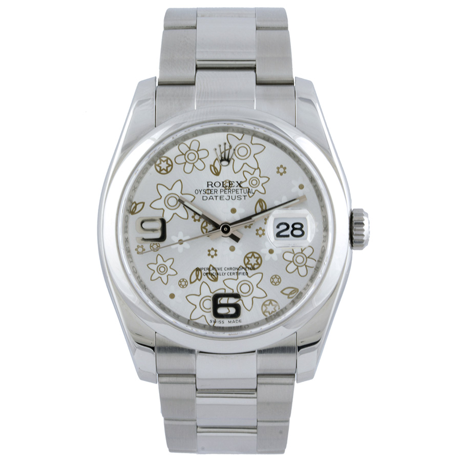 Швейцарские часы Rolex  Oyster 
36 mm Steel Floral Dial