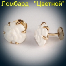 Ювелирное изделие Chanel  "Flower Camelia" серьги с ониксом