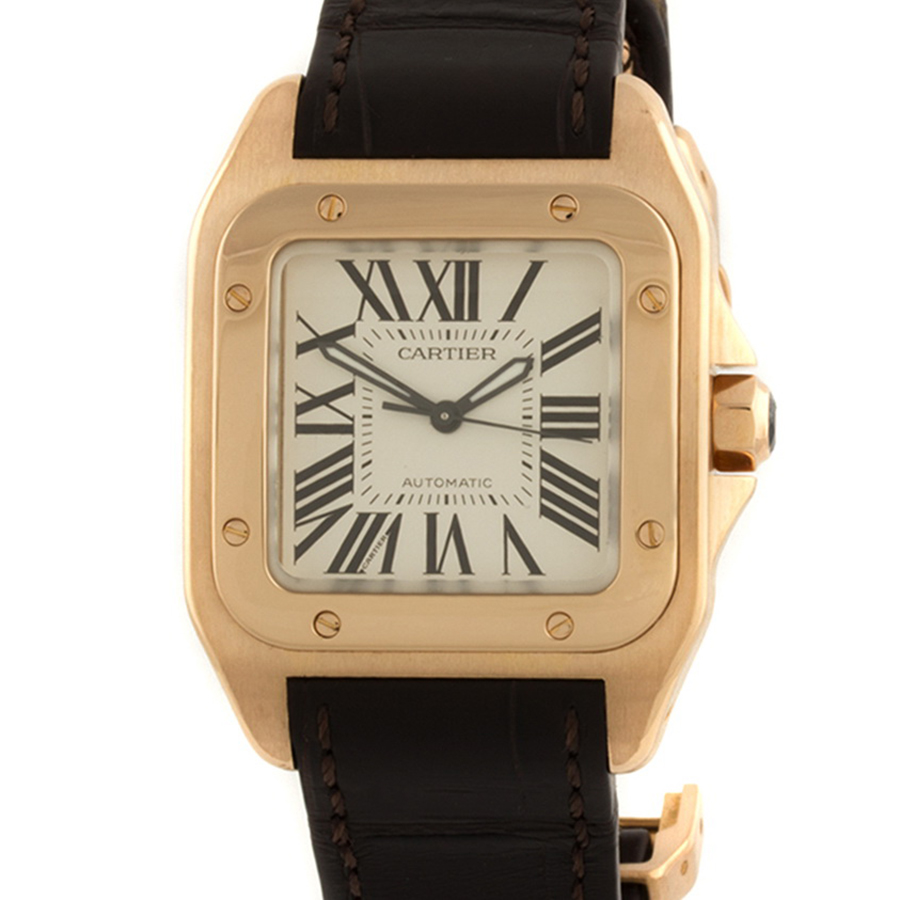 Швейцарские часы Cartier  Santos 100 18kt Rose Gold Ladies Watch