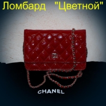 Аксессуар Chanel  сумка Red Patent Leather Wallet on Chain Bag