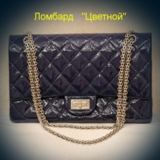 Аксессуар Chanel  Metallic Blue Distressed Leather сумка