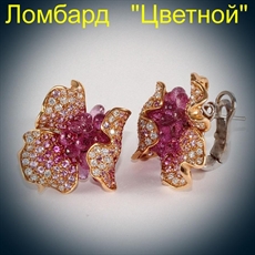 Ювелирное изделие Palmiero  Jewelleri Design серьги с бриллиантами и розовыми сапфирами