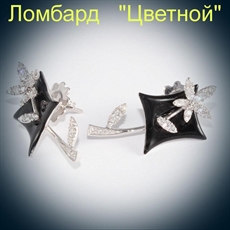 Ювелирное изделие Stefan Hafner  Flower Diamond Black Enameled серьги