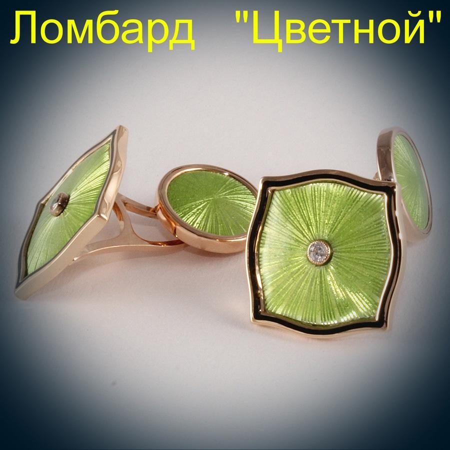 Ювелирное изделие No name Запонки "А.Ананов" с бриллиантами и эмалью