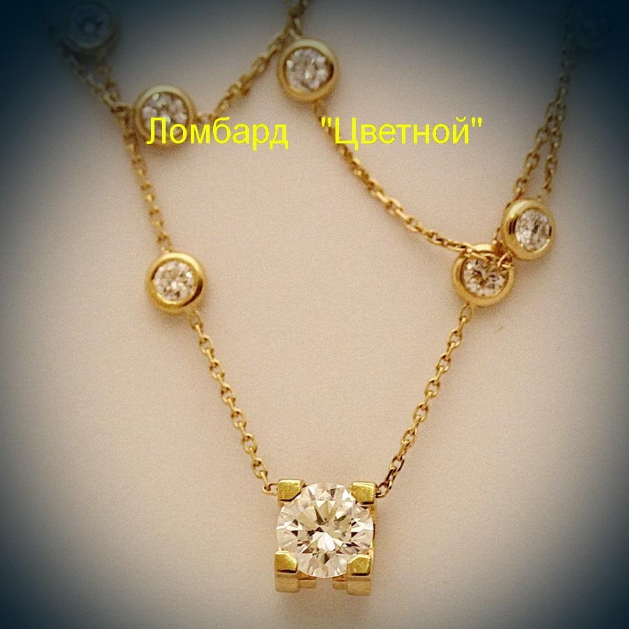 Ювелирное изделие No name Подвеска на цепи с бриллиантом 1.05 ct