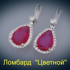 Ювелирное изделие No name Серьги с рубинами по 5.51 ct