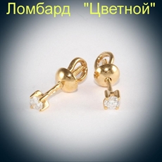 Ювелирное изделие No name Пусеты с бриллиантами по 0.07 ct