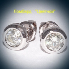 Ювелирное изделие No name Серьги пусеты с бриллиантами 2 бр. по - 0,67 ct