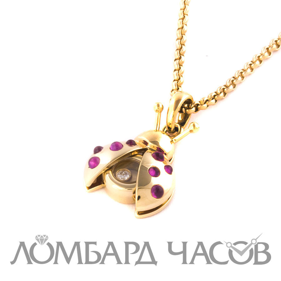 Ювелирное изделие Chopard  Happy Diamonds подвеска с рубинами и бриллиантом