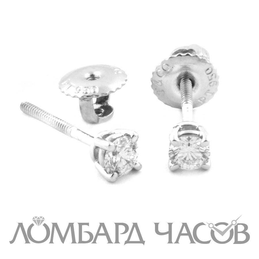 Ювелирное изделие Tiffany & Co  
пусеты по 0.15 ct.
