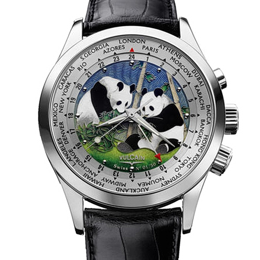 Швейцарские часы Vulcain  
Aviator GMT Cloisonne The Pandas 18K white gold