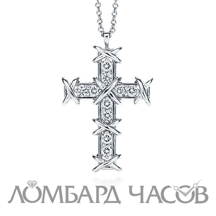 Ювелирное изделие Tiffany & Co . 
Schlumberger Ten Stone Cross Pendant