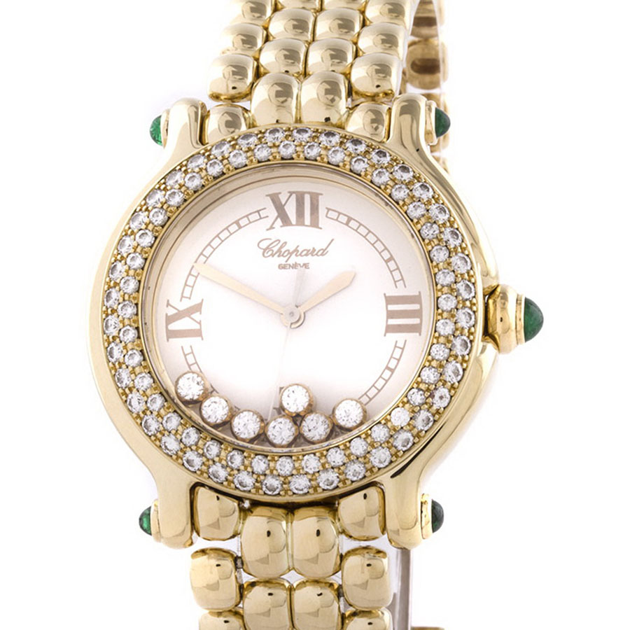 Швейцарские часы Chopard  
Happy Sport Yellow Gold with Green Cabouchons