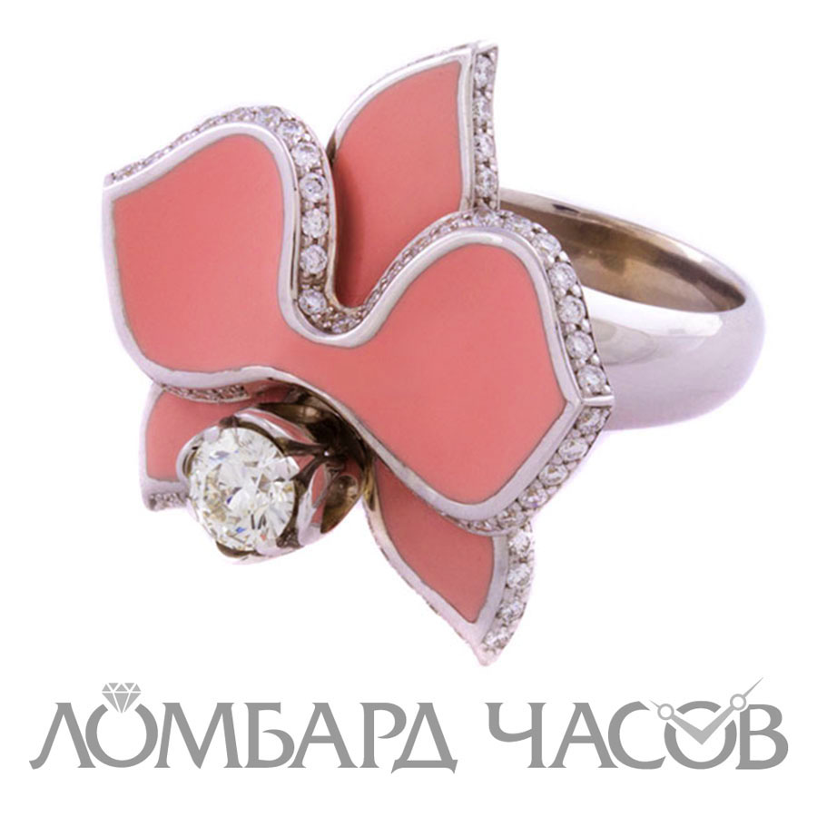 Ювелирное изделие Grimoldi  кольцо с бриллиантом 0.47 ct и эмалью