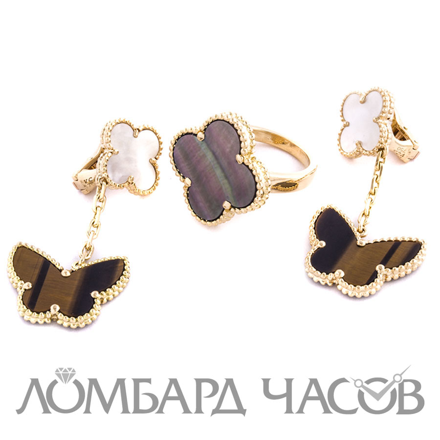 Ювелирное изделие Van Cleef & Arpels  
Lucky Alhambra earrings, 2 motifs, 
Magic Alhambra ring