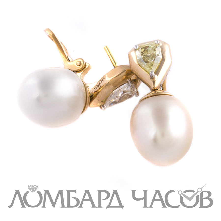 Ювелирное изделие Adler  серьги с жемчугом и бриллиантами 2.25 ct