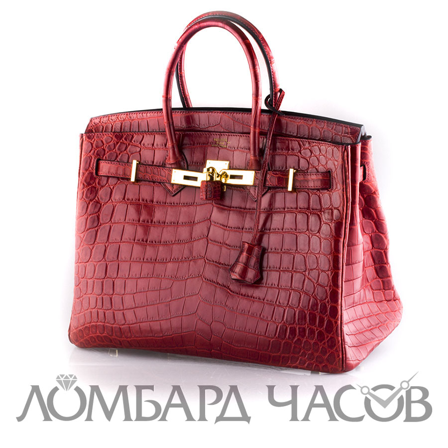 Hermes Birkin Bag 35 mm Crocodile Gold Hardware 3504