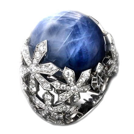 Ювелирное изделие Cartier  Anello Rign 
с сапфиром 73.0 ct и бриллиантами