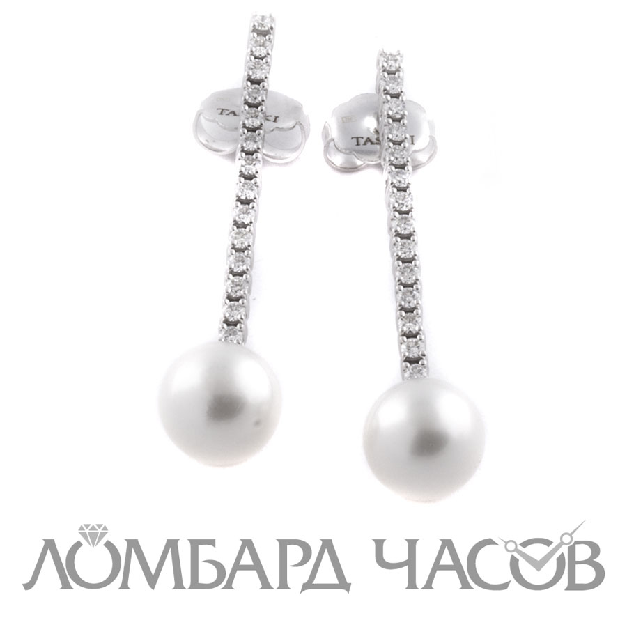 Ювелирное изделие Tasaki  серьги с жемчугом и бриллиантами