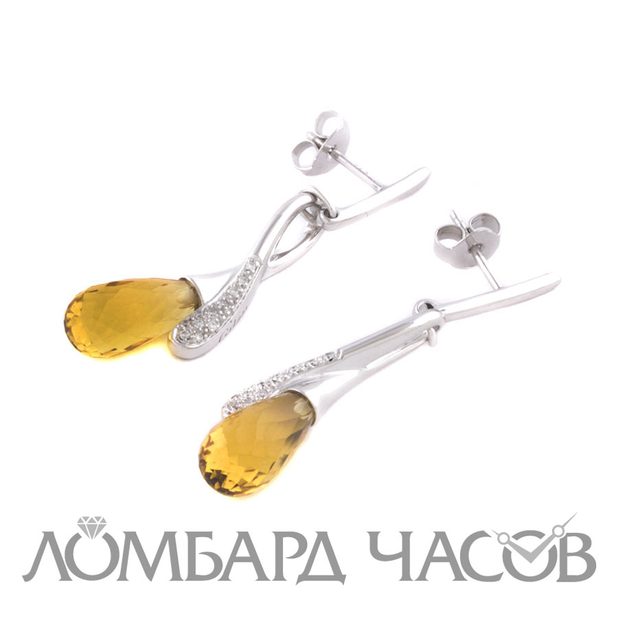 Ювелирное изделие Gilan  Jewellery серьги с бриллиантами и цитринами