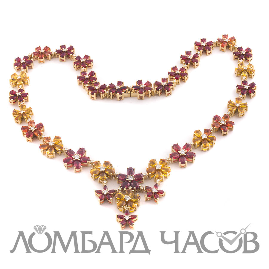 Ювелирное изделие David Yurman David Yarman колье с цветными сапфирами 47.0 ct. и бриллиантами 2.26 ct.