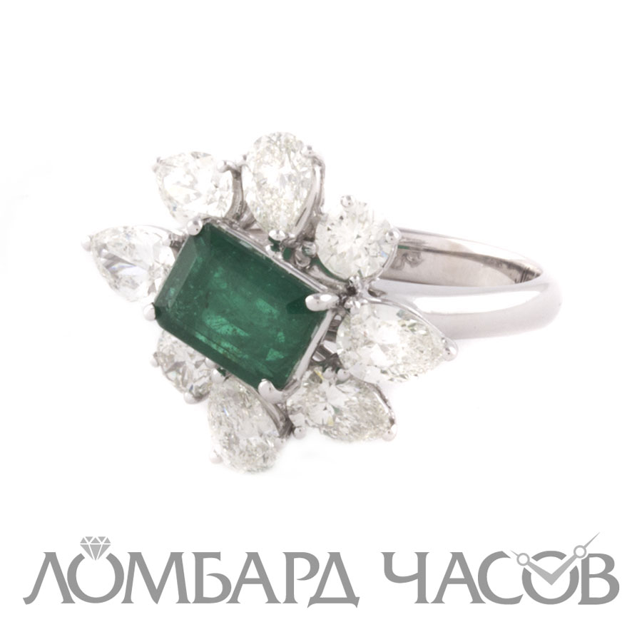 Ювелирное изделие Mercury  кольцо с бриллиантами 2.45 ct. и 
изумрудом 1.84 ct