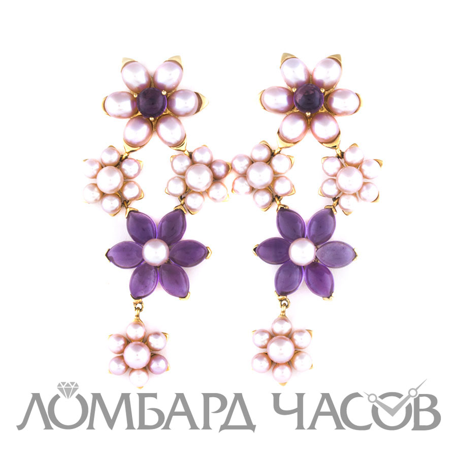 Ювелирное изделие MIMI Jewelry Mimi jewelry серьги с аметистами и жемчугом