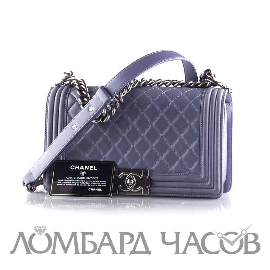 Аксессуар Chanel  Dark Silver Quilted Medium Boy Bag