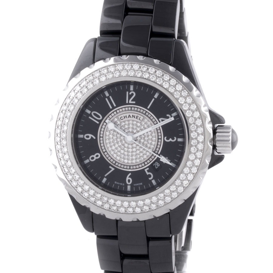 Швейцарские часы Chanel  J12 Diamond Bezel Black Dial