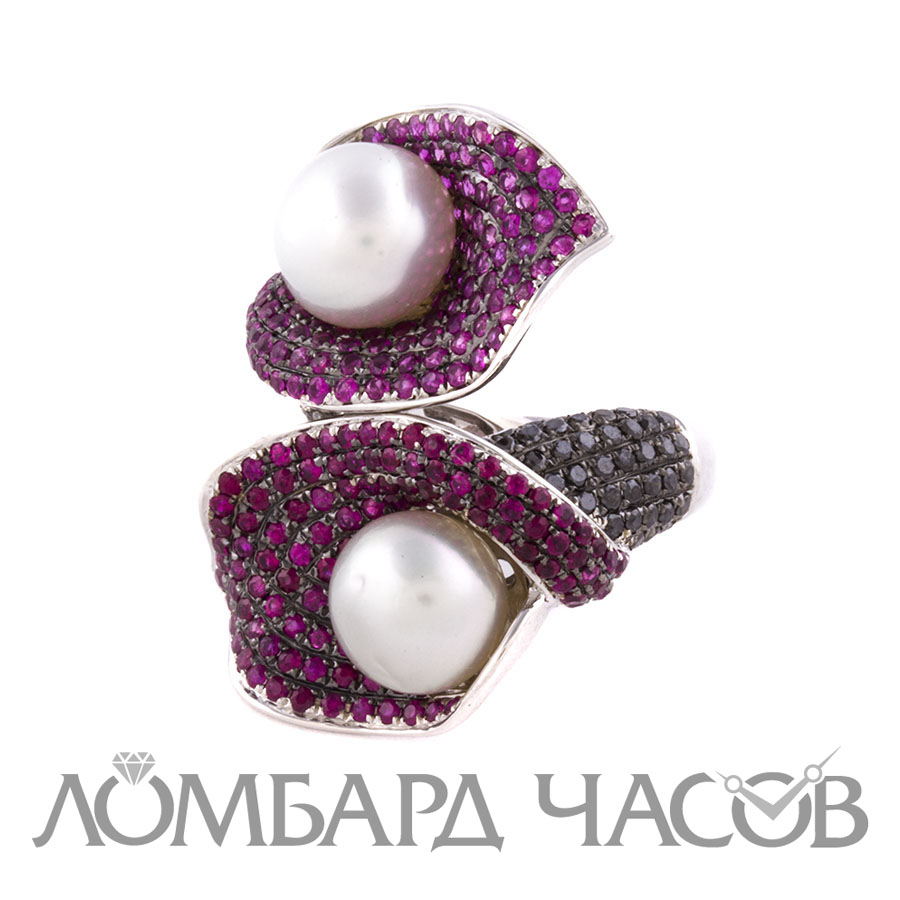Ювелирное изделие Prima Exclusive  кольцо с рубинами и жемчугом