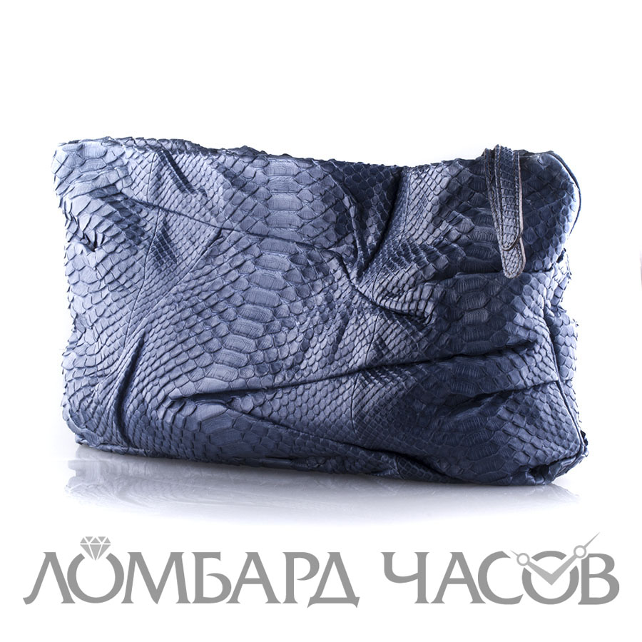 Аксессуар Zagliani  Bag Oversized Clutch Python Matt Blue