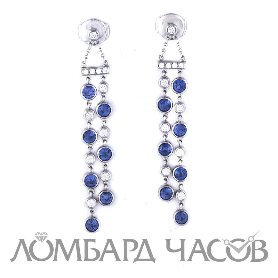 Ювелирное изделие Tiffany & Co  Jazz Sapphire Diamond Platinum Double Drop Earrings