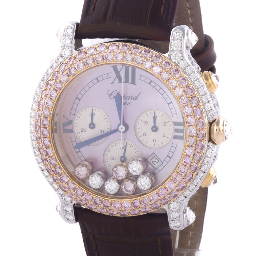 Швейцарские часы Chopard  Happy Sport Chronograph Pink  Diamonds
