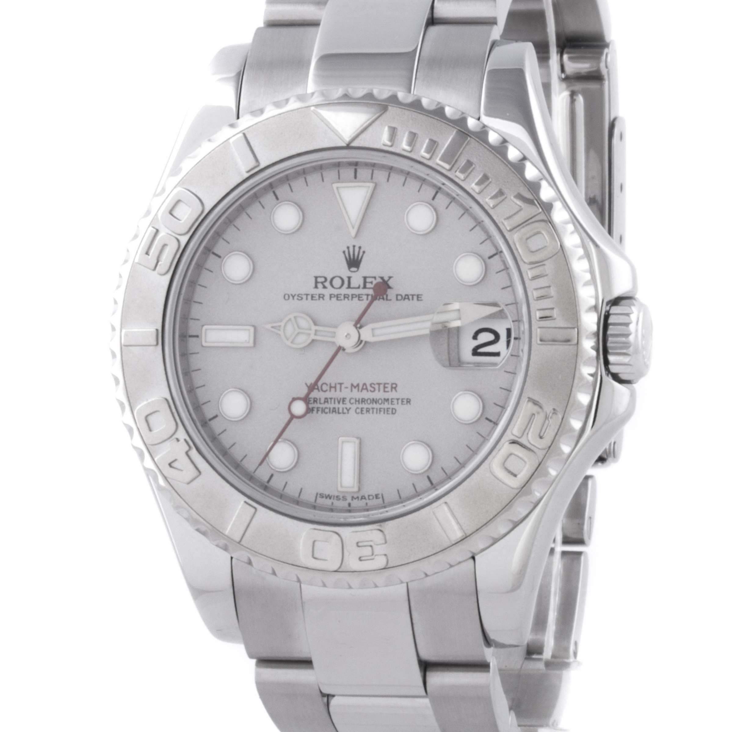 Швейцарские часы Rolex  Yacht-Master Platinum Dial Stainless Steel 35 mm