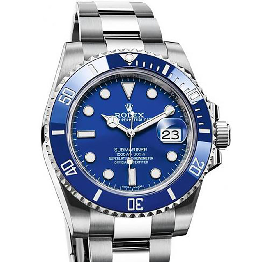 Швейцарские часы Rolex  Submariner Anniversary White Gold Blue Dial