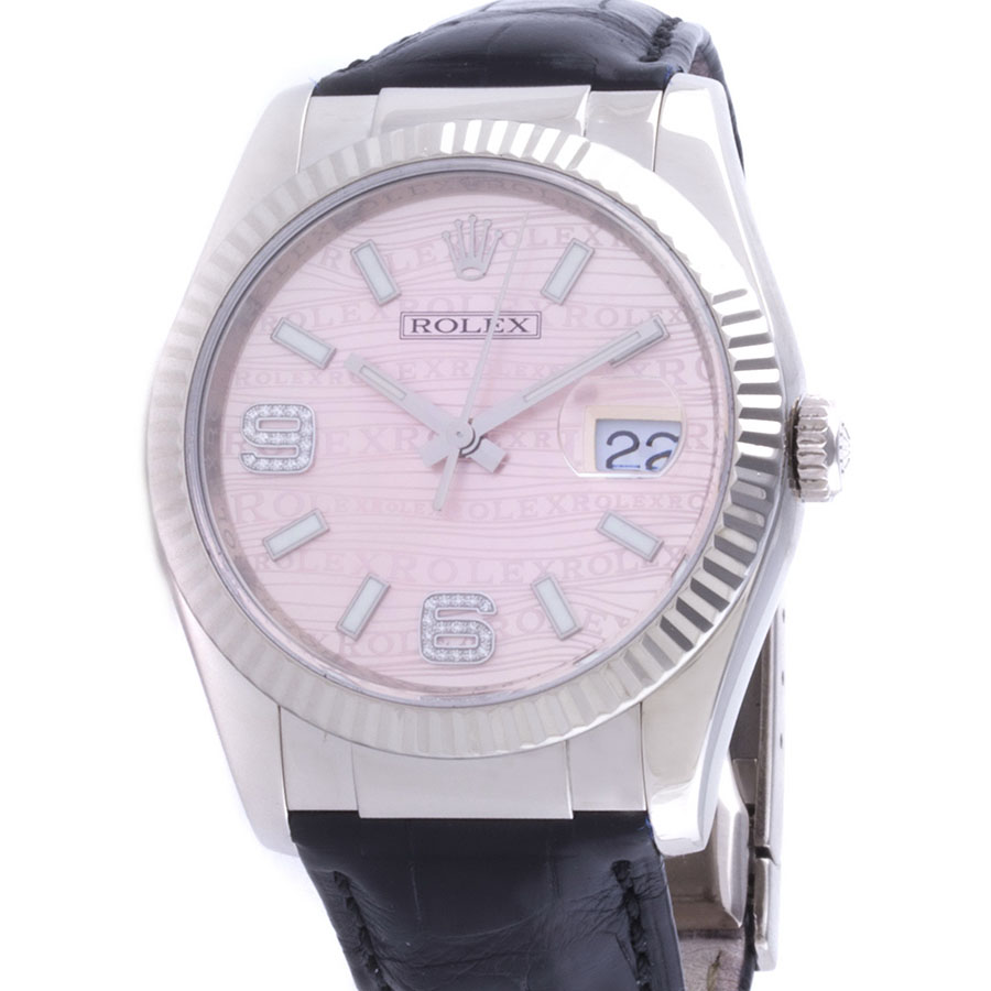Швейцарские часы Rolex  Datejust Pink Waves With Diamonds 116139