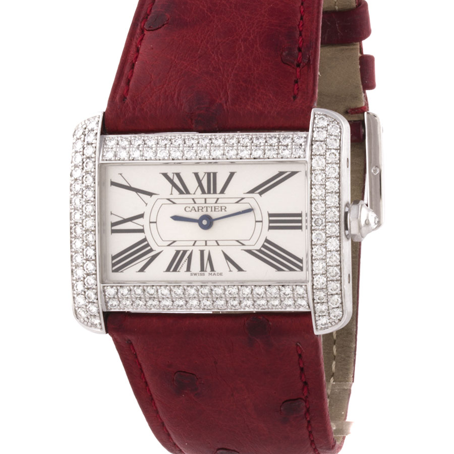 Швейцарские часы Cartier  Tank Divan White Gold Diamonds